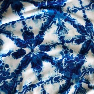 Blue and white dress